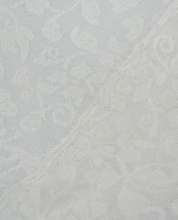 Ткань Трикотаж 1535 цвет белый цветочный картинка 1