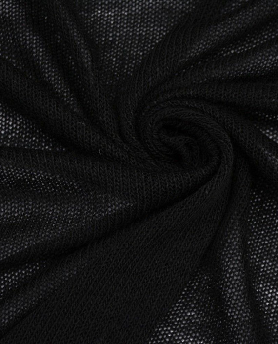 Ткань Трикотаж Вязаный 1564 цвет черный картинка