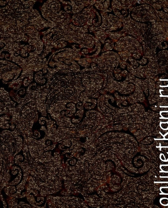 Ткань Твид 023 цвет коричневый абстрактный картинка
