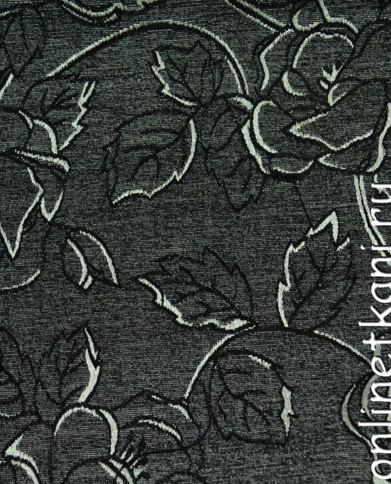 Ткань Твид 051 цвет серый цветочный картинка