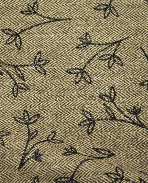 Ткань Твид 066 цвет бежевый цветочный картинка
