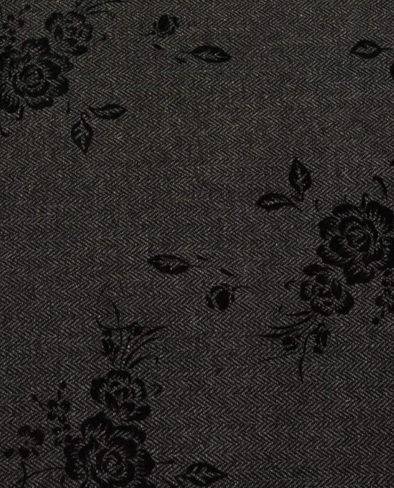 Ткань Твид 073 цвет серый цветочный картинка