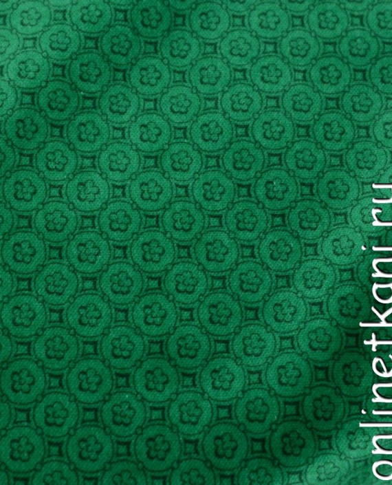 Ткань Велюр 001 цвет зеленый геометрический картинка
