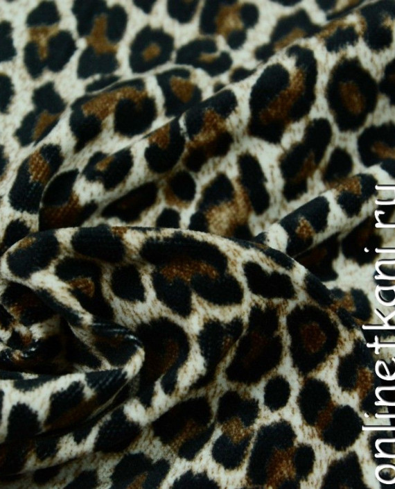 Ткань Велюр 003 цвет разноцветный леопардовый картинка 1