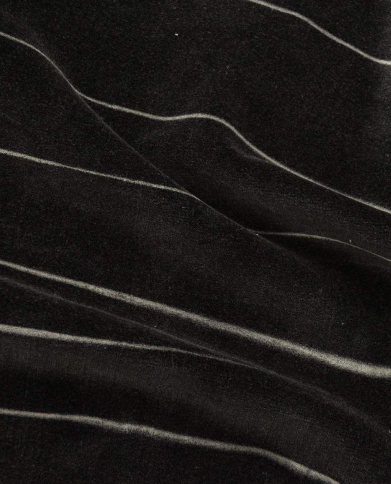 Ткань Велюр 056 цвет черный в полоску картинка