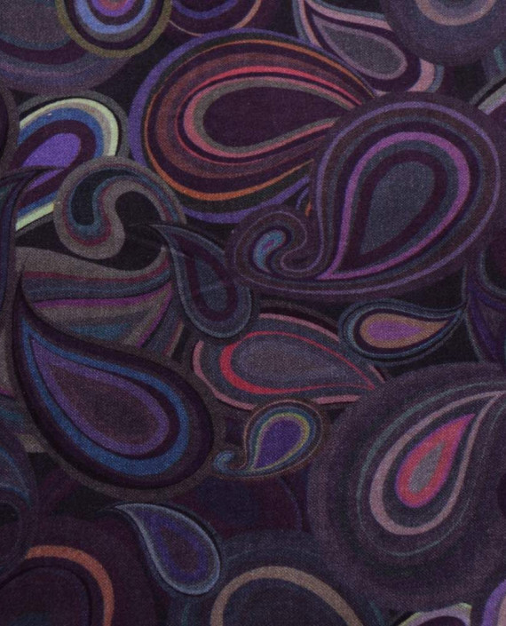 Ткань Велюр 064 цвет фиолетовый абстрактный картинка