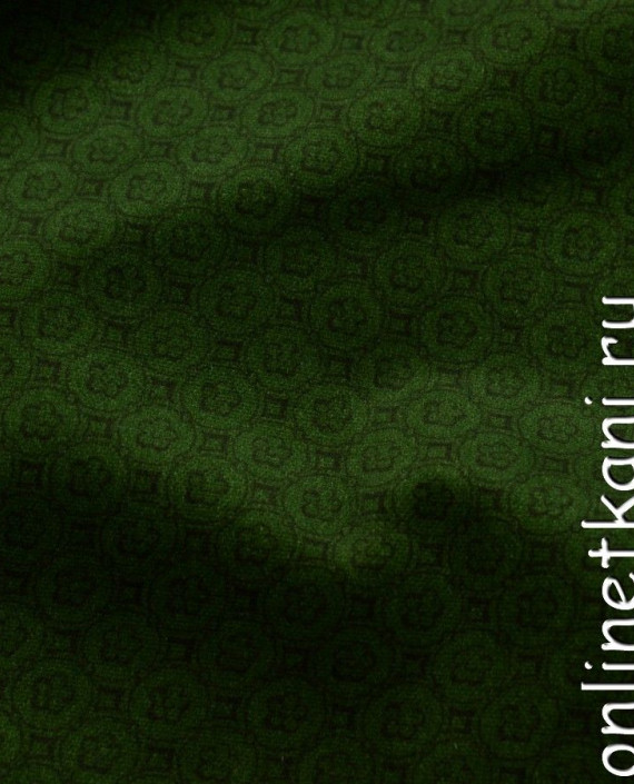 Ткань Велюр 015 цвет зеленый геометрический картинка