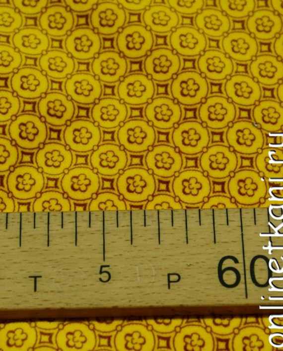 Ткань Велюр 023 цвет желтый геометрический картинка 2