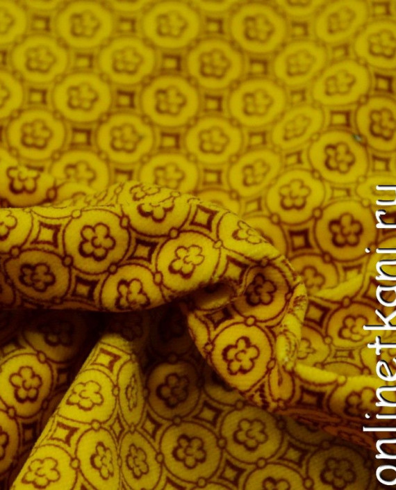 Ткань Велюр 023 цвет желтый геометрический картинка 1
