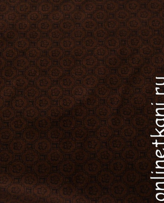 Ткань Велюр 025 цвет коричневый геометрический картинка