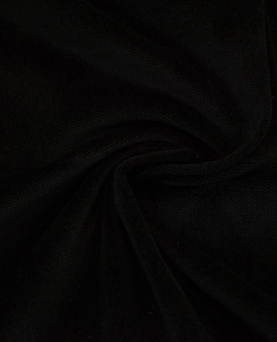 Ткань Велюр Хлопковый 088 цвет черный картинка