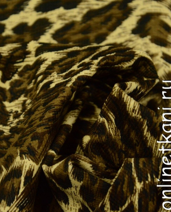 Ткань Вельвет 026 цвет разноцветный леопардовый картинка 2