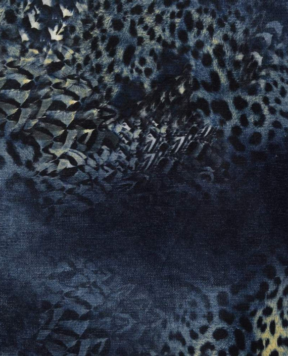 Ткань Вельвет 153 цвет синий анималистический картинка