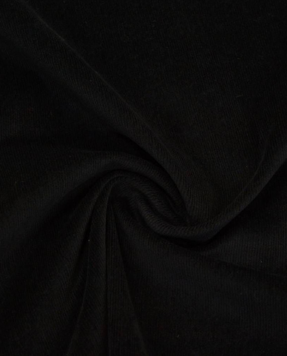 Ткань Вельвет Хлопковый 190 цвет черный картинка