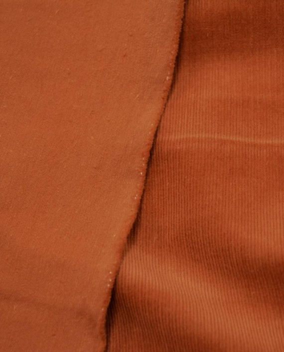 Микровельвет хлопковый 253 цвет оранжевый полоска картинка 2