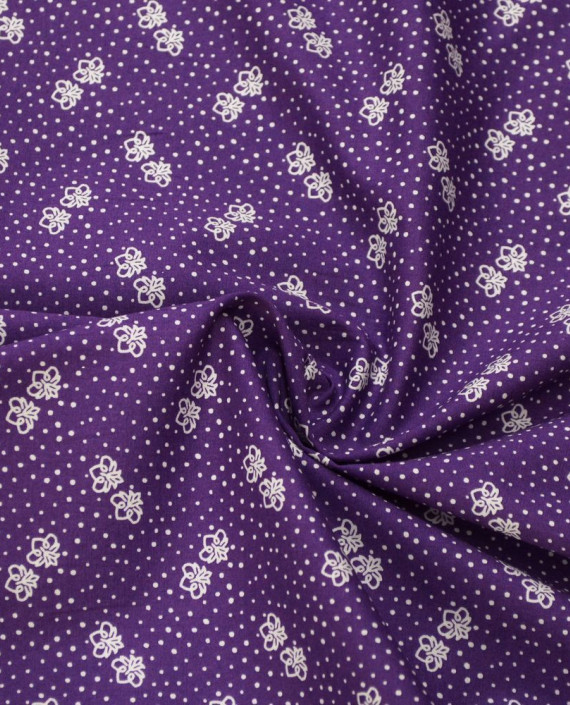 Ткань Вискоза 0309 цвет фиолетовый в горошек картинка