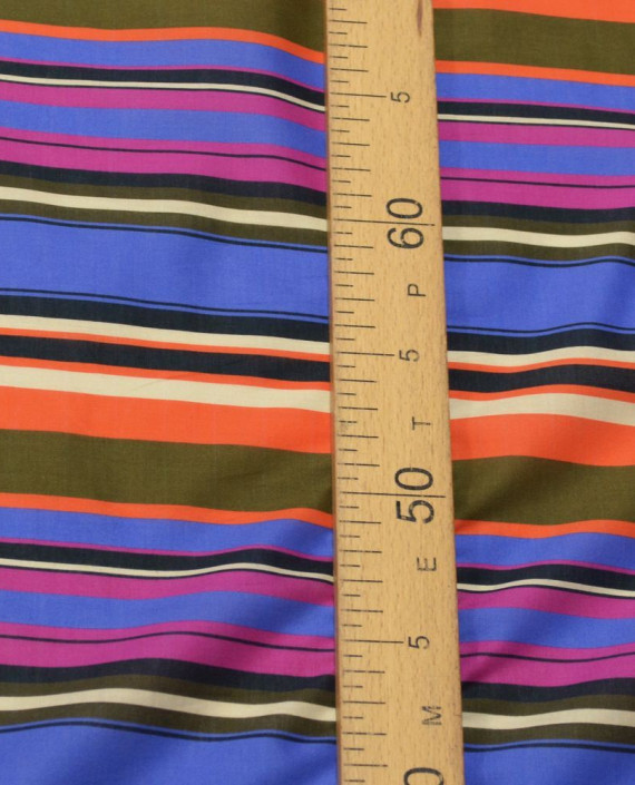 Ткань Вискоза 0313 цвет разноцветный в полоску картинка 2