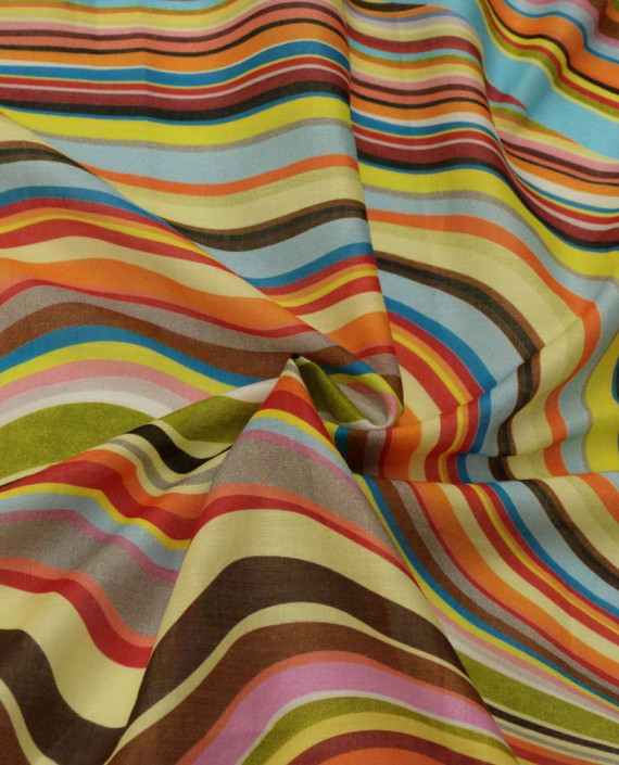 Ткань Вискоза 0315 цвет разноцветный в полоску картинка