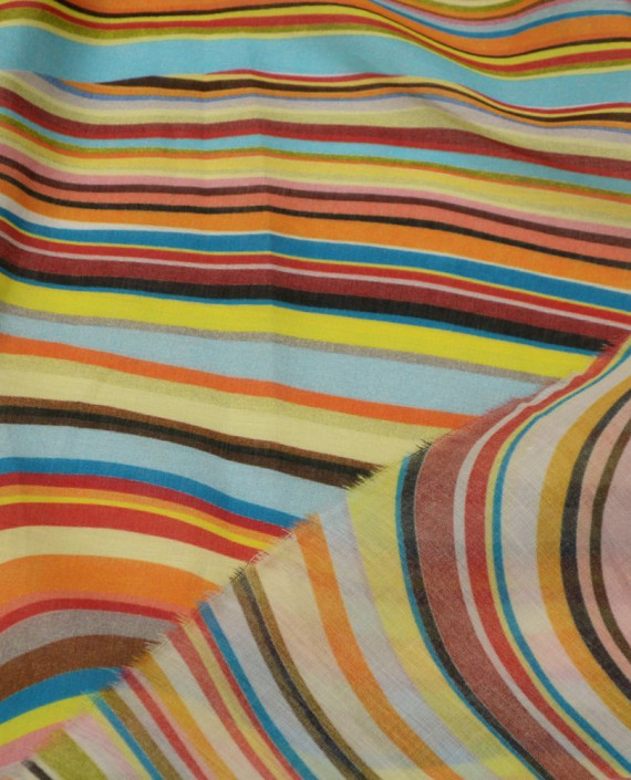 Ткань Вискоза 0315 цвет разноцветный в полоску картинка 1