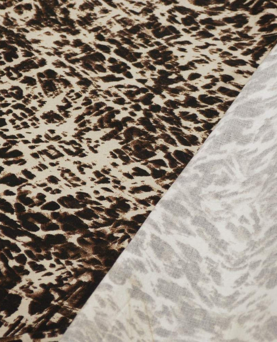 Ткань Вискоза Рубашечная 0337 цвет айвори леопардовый картинка 2