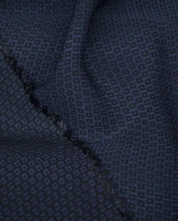 Ткань Вискоза Костюмная 0388 цвет синий геометрический картинка 2