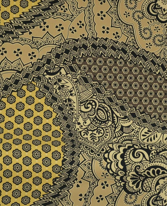 Ткань Вискоза Костюмная 0392 цвет желтый абстрактный картинка