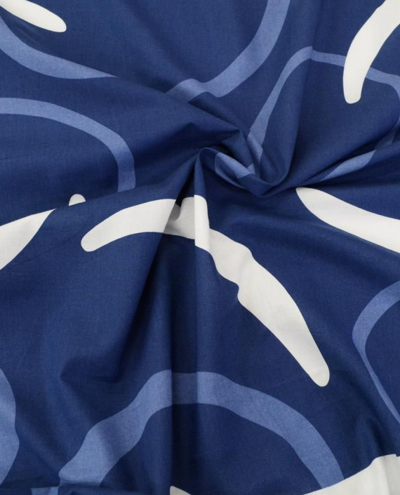Ткань Вискоза Рубашечная 0401 цвет синий геометрический картинка