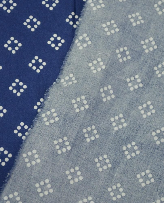 Ткань Вискоза Рубашечная 0403 цвет синий геометрический картинка 2