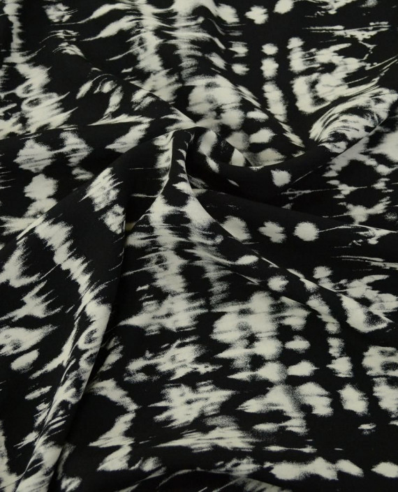 Ткань Вискоза Рубашечная 0431 цвет черный геометрический картинка