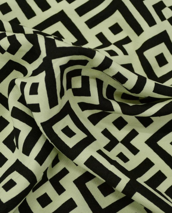Ткань Вискоза Плательно-рубашечная 0437 цвет белый геометрический картинка