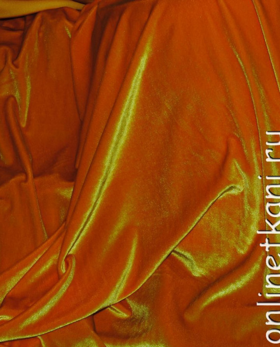 Ткань Бархат-стрейч «Солнечный» 024 цвет оранжевый картинка