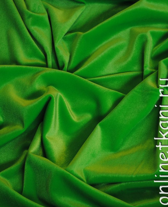 Ткань Бархат-стрейч «Лайм» 025 цвет зеленый картинка