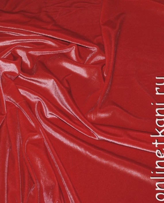 Ткань Бархат-стрейч «Джеральдин» 032 цвет красный картинка