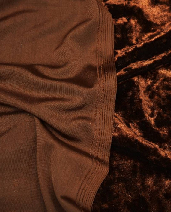 Ткань Бархат Мраморный 071 цвет коричневый картинка 2