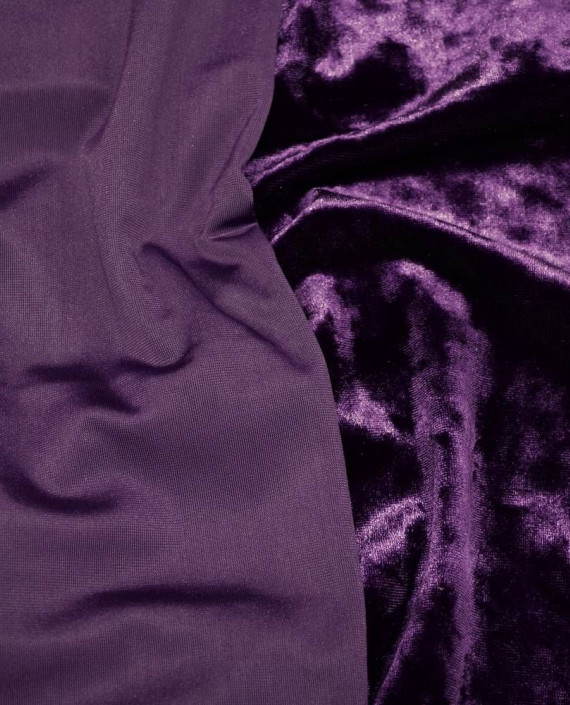Последний отрез 0.5м Ткань Бархат Мраморный  1077 цвет фиолетовый картинка 1