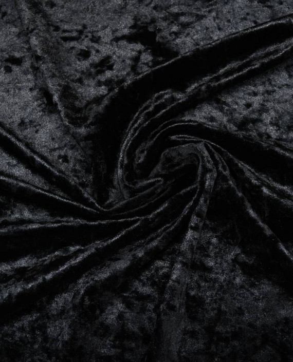 Ткань Бархат Мраморный 079 цвет черный картинка