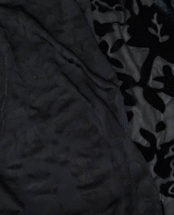Ткань Панбархат "Чёрный" 085 цвет серый цветочный картинка 1