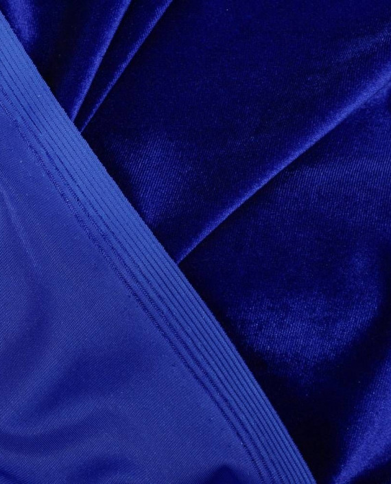 Ткань Бархат-стрейч 099 цвет синий картинка 1