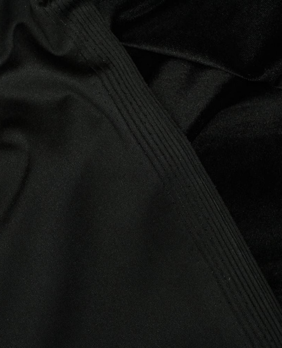 Ткань Бархат-стрейч 106 цвет черный картинка 2