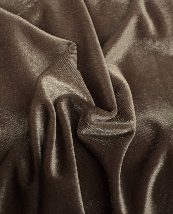 Ткань Бархат-стрейч 111 цвет коричневый картинка