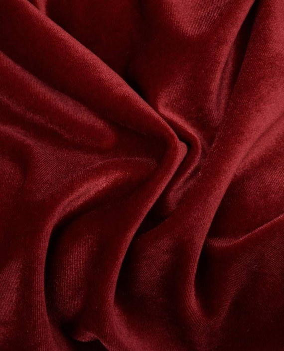 Ткань Бархат-стрейч 118 цвет красный картинка