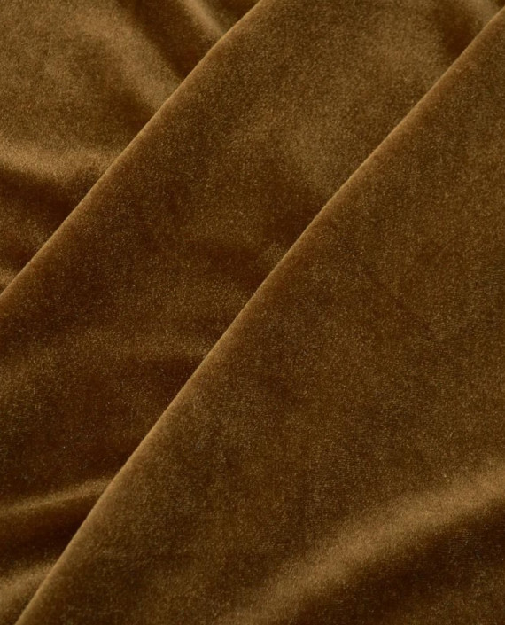 Ткань Бархат Стрейч 124 цвет коричневый картинка 1
