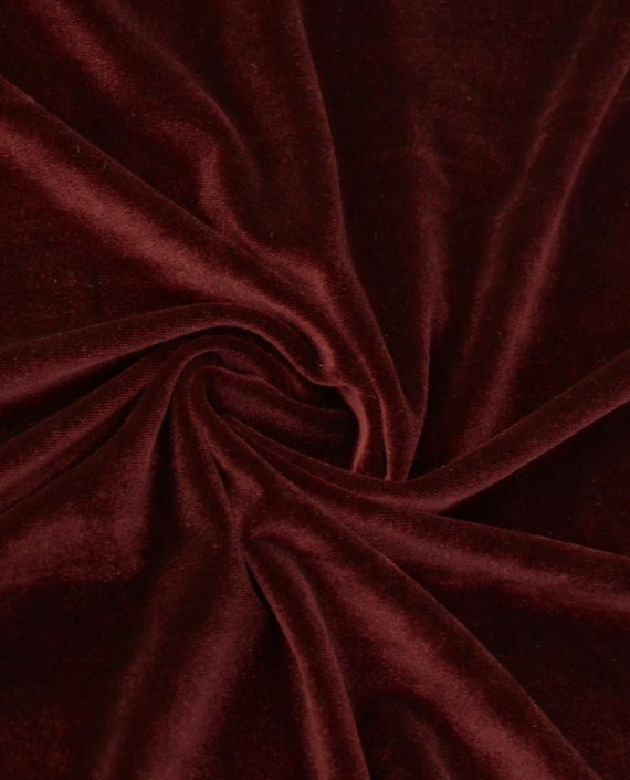 Ткань Бархат Стрейч 126 цвет бордовый картинка