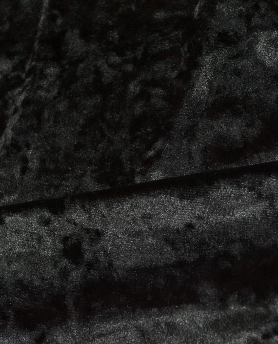Бархат стрейч мраморный - последний отрез 1191 цвет черный картинка 1
