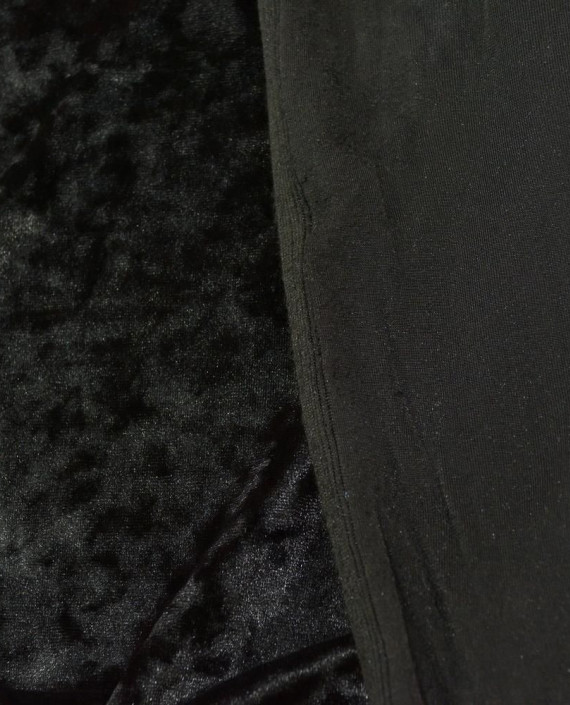 Бархат стрейч мраморный - последний отрез 1191 цвет черный картинка 2