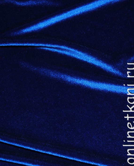 Ткань Бархат-стрейч "Ультрамарин" 007 цвет синий картинка 2