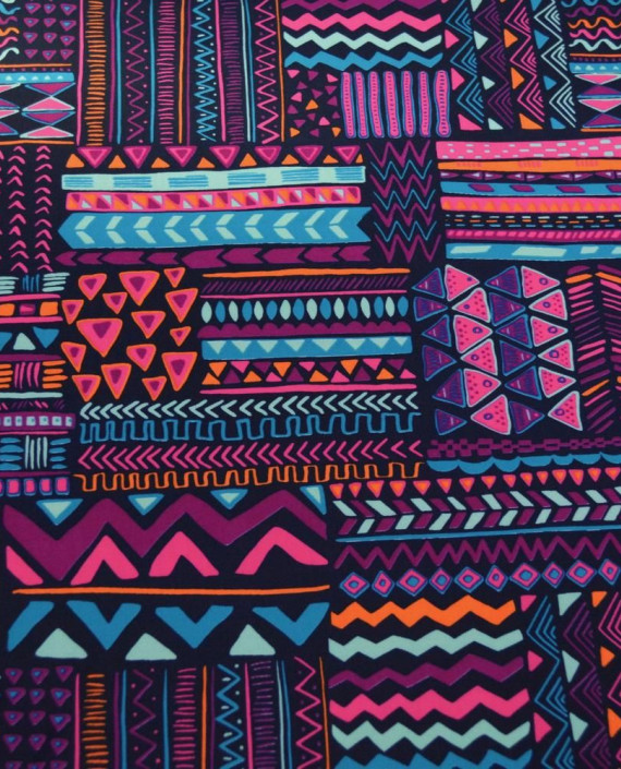 Ткань Бифлекс Принт 0206 цвет разноцветный геометрический картинка