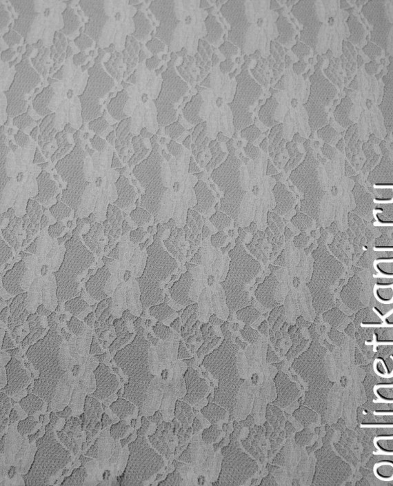 Ткань Гипюр 074 цвет белый цветочный картинка