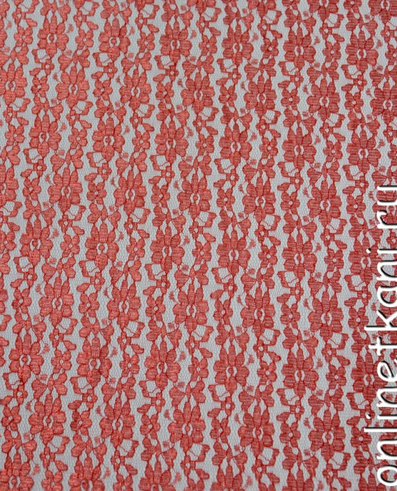 Ткань Гипюр 090 цвет красный цветочный картинка 1