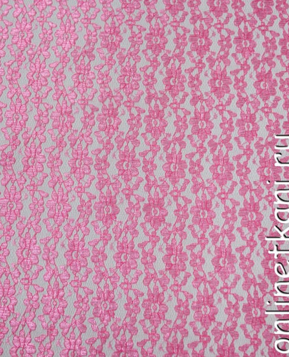 Ткань Гипюр 096 цвет розовый цветочный картинка 1